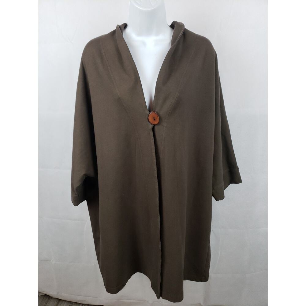 North Star Base Women’s‎ Green Small 3/4 Sleeves Long Jacket Cotton Made in USA